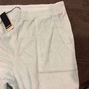 Monrow Mint Green Terrycloth Wide Leg Sweats